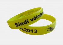 Ühevärvilise trükiga silikoonkäepaelad